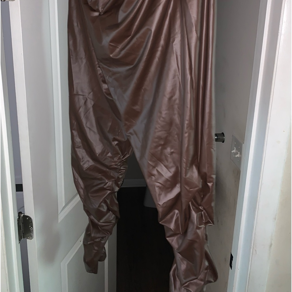 Brown imitation, leather pants